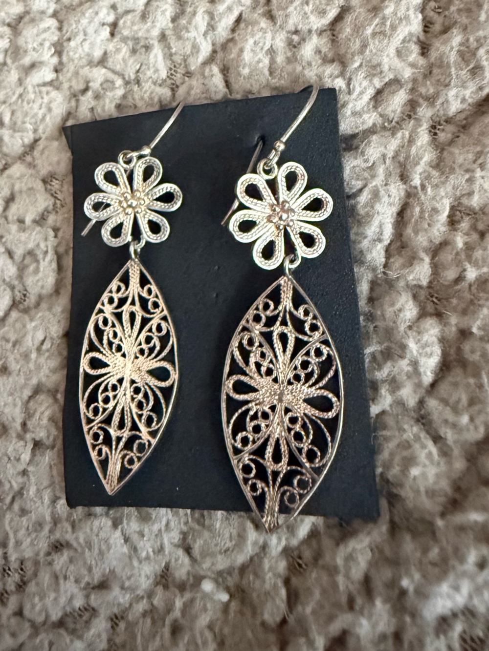 Delicate Silver Filigree Flower sterling silver!